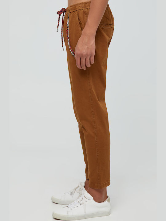 Aristoteli Bitsiani Men's Trousers Chino in Tapered Line Brown