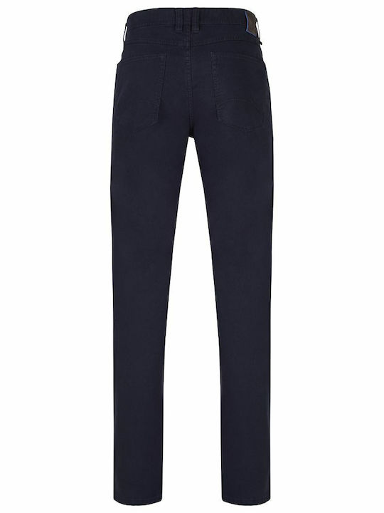 Hattric Men's Trousers Chino Elastic in Relaxed Fit Navy Blue