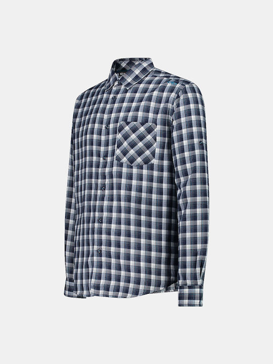 CMP Outdoor Long-sleeve Men's Shirt Long Sleeve Checked Gray