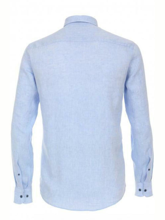 Casa Moda Men's Shirt Long Sleeve Linen Blue