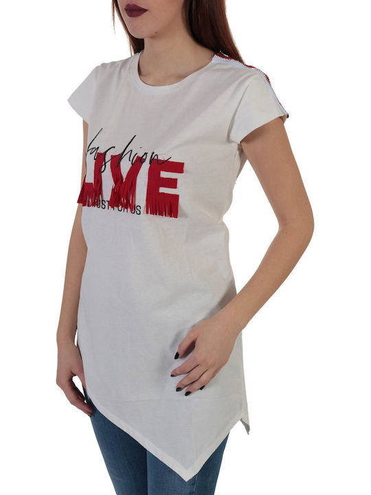 Fashion Adcorrent Damen T-Shirt Weiß