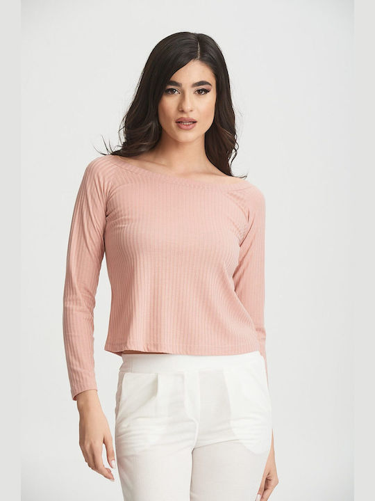 Boutique Women's Blouse Long Sleeve Pink