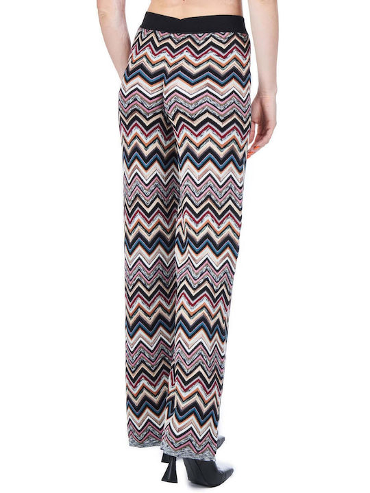 Missoni Damen Hochtailliert Stoff Palazzo-Hose mit Gummizug MULTICOLOR DS22WI06BK017OSM8GW