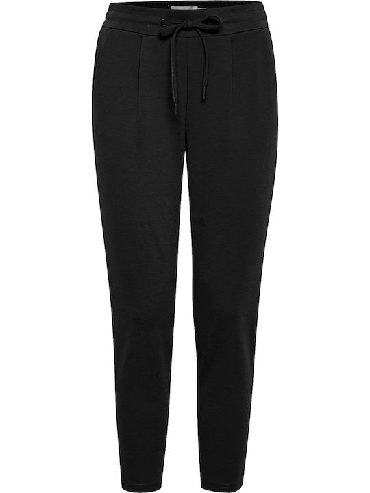 'kate' Women's High-waisted Fabric Trousers Black (10001/BLACK)