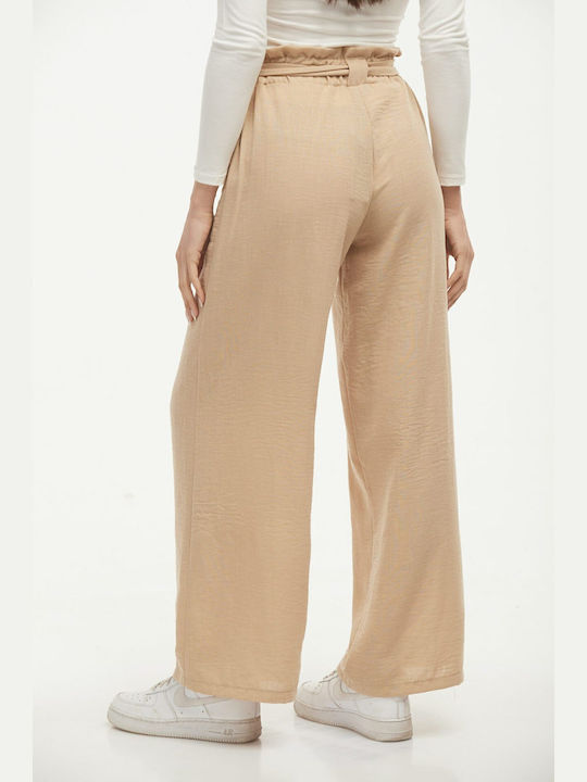 Boutique Women's Linen Trousers Beige