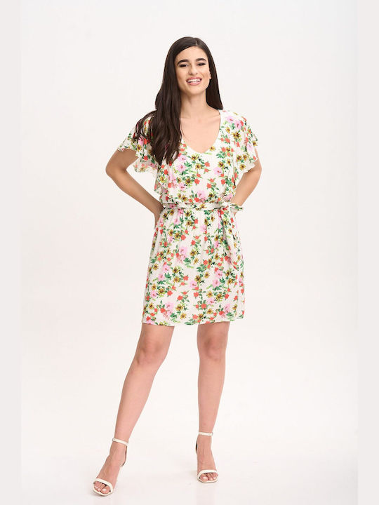 Lipsy London Summer Mini Evening Dress with Ruffle Floral