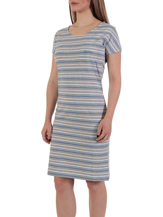 Barbour All Day Short Sleeve Midi Dress Multicolour Striped