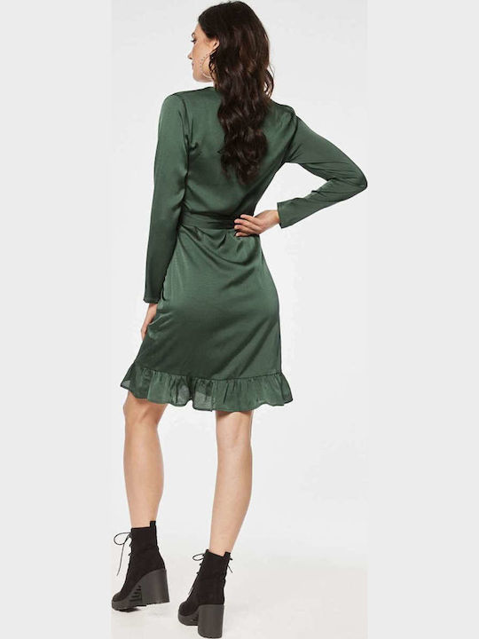 Mini Abendkleid Wickel Grün