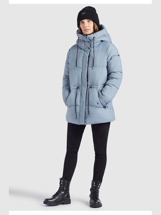 Khujo Kurz Damen Puffer Jacke für Winter Blau