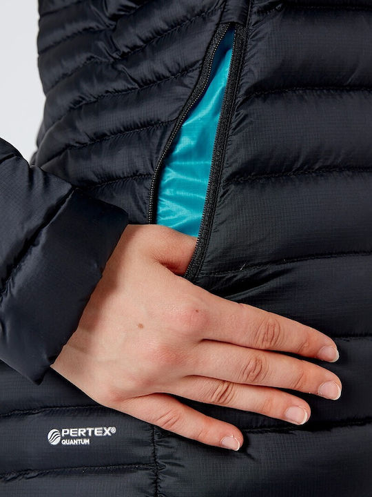 Microlight Alpine Women's Long Puffer Jacket Waterproof and Windproof for Winter Black