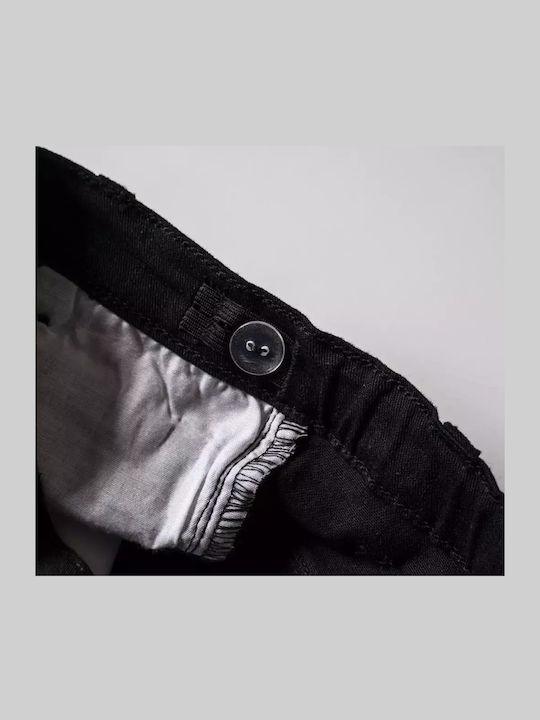 Kids' Fabric Pants Black Slub Twill