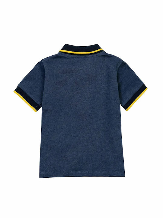 Minoti Kids Polo Short Sleeve Navy Blue Pique