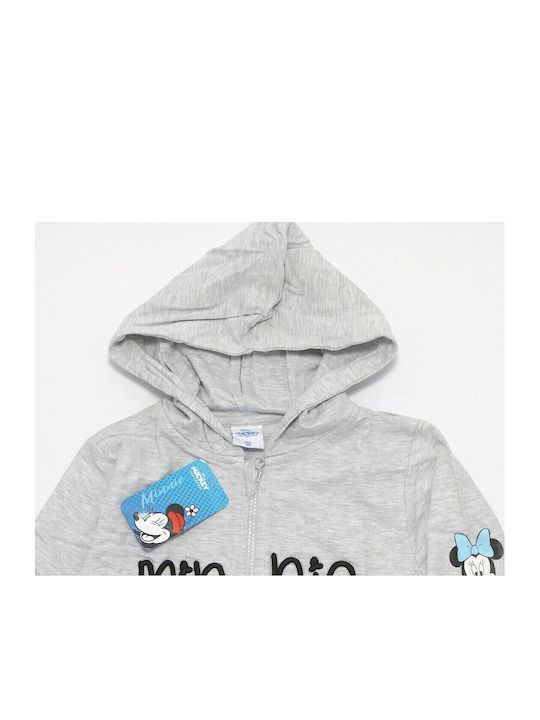 Kinderstrickjacke mit Kapuze Gray Minnie Mouse