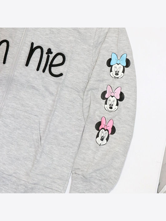 Kinderstrickjacke mit Kapuze Gray Minnie Mouse