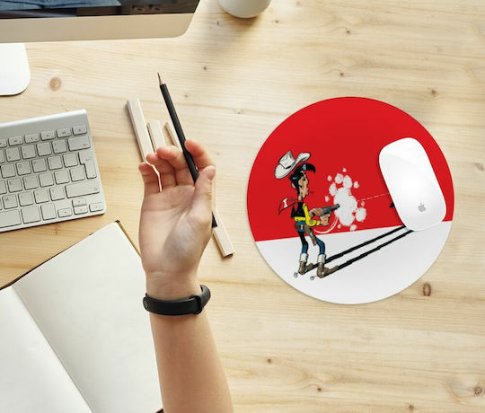 Koupakoupa Λούκυ Λουκ Σκιές Mouse Pad (200mm) Κόκκινο KP_6709_MOUSEPAD-ROUND