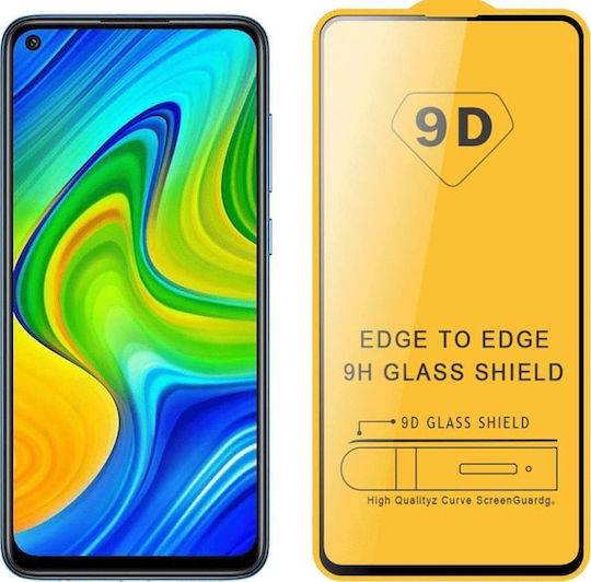 Full Face Tempered Glass Μαύρο (Redmi Note 9T)