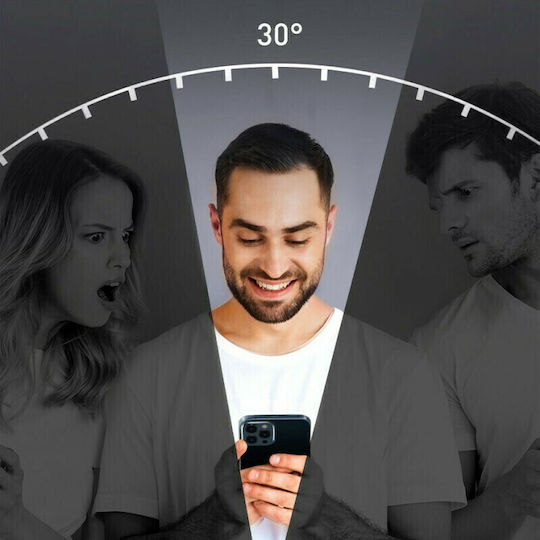 Anti Spy 0.3mm Full Glue Full Face Tempered Glass Μαύρο (iPhone 12 mini)