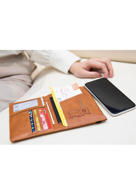 Signal Block Brown Passport Case 08UNI3554