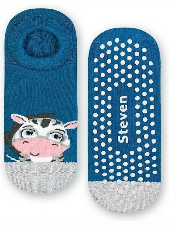 Steven Non-slip Kids' Ankle Socks Blue 2 Pairs