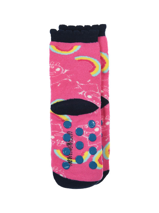 Superheroes Non-slip Kids' Long Socks "peppa Pig" Fuchsia