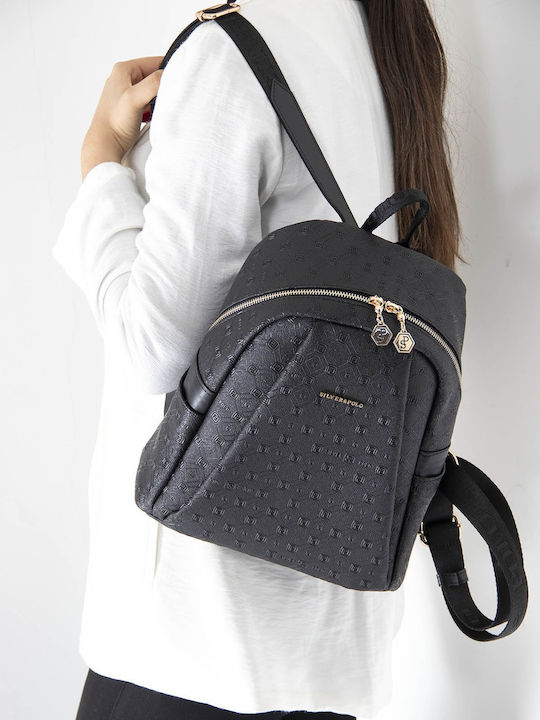 Silver & Polo Women's Bag Backpack Black