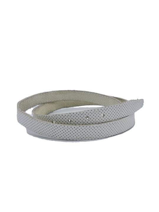 Leather Lab Leather Women's Belt White