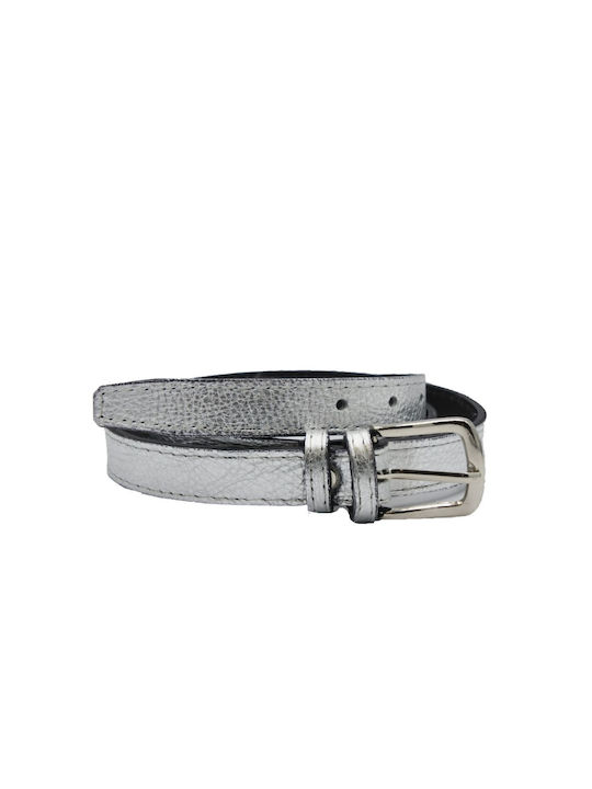 Leather Lab Leather Women's Belt Silver