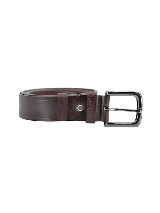 Δερμάτινα 100 Men's Leather Wide Belt Brown