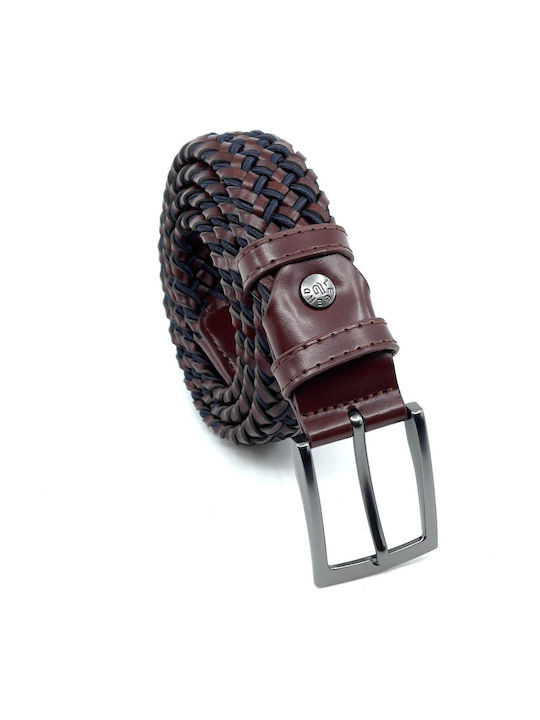 Legend Accessories Men's Knitted Leather Belt Blue