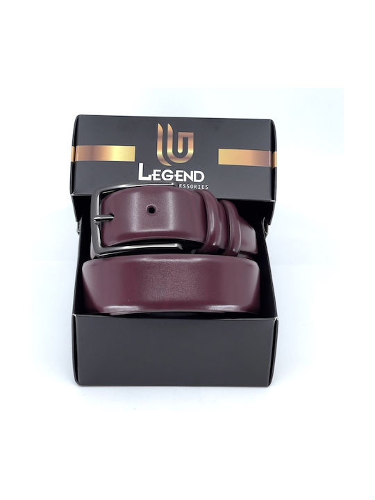 Legend Accessories Curea Bărbătească din Piele din Piele Burgundy