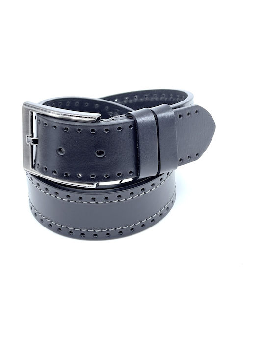 Legend Accessories Men's Leather Wide Belt Black