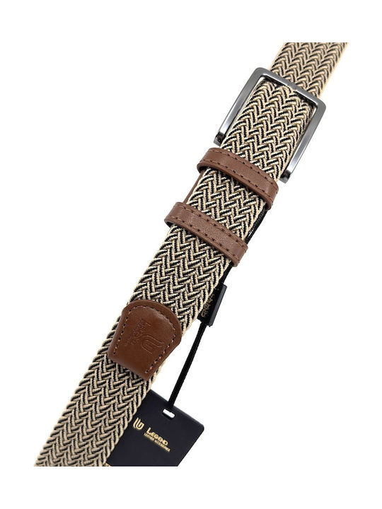 Elastic Men's Belt Leather Knitted Multicolored
