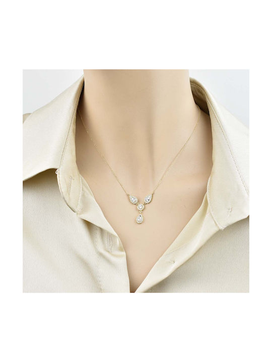 Necklace from Gold 14K with Zircon