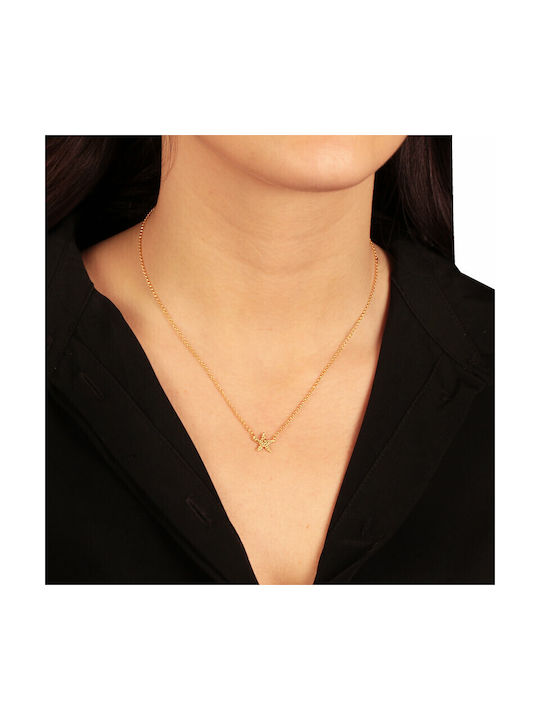 Necklace with design Star from Gold Plated Silver