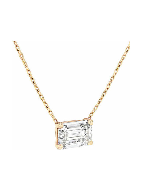 Necklace from Rose Gold 14K with Zircon