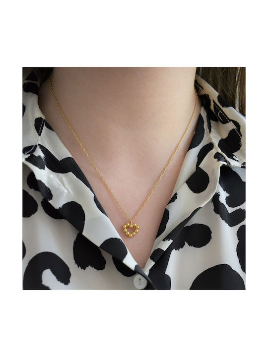 Necklace with design Heart from Gold Plated Silver