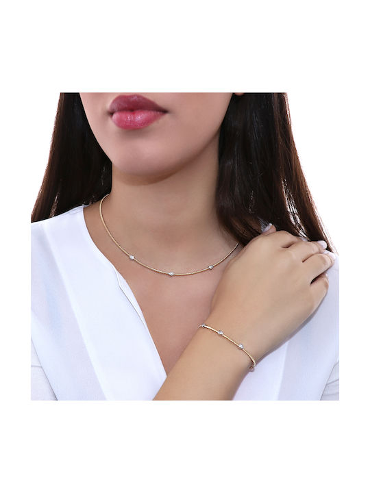 Necklace from Gold 14K with Zircon