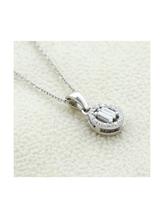 Necklace from White Gold 18k with Diamond