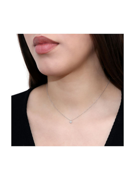 Necklace from White Gold 18k with Diamond