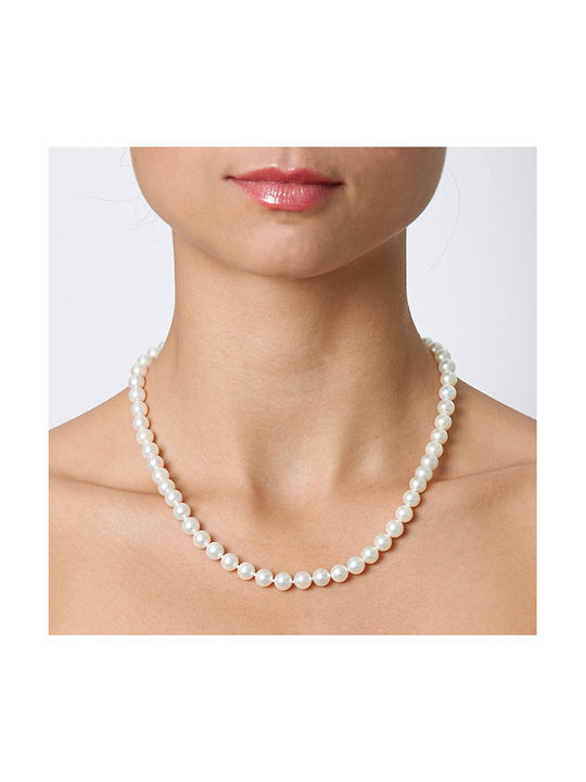 Necklace from White Gold 18k with Pearls