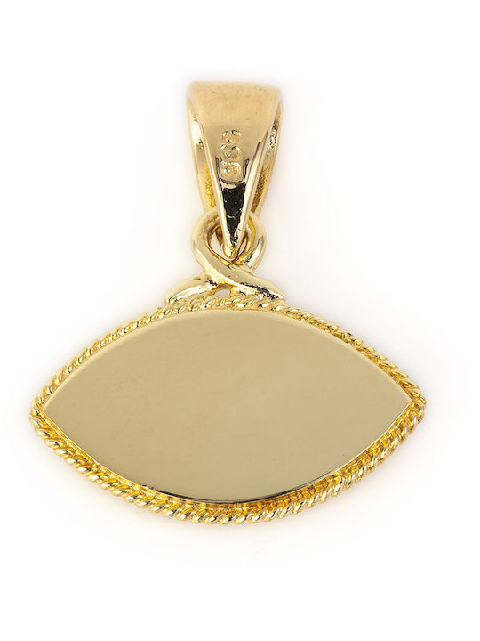 George Art Jewels Κολιέ Βυζαντινό Φυλαχτό Ματάκι από Χρυσό 14Κ
