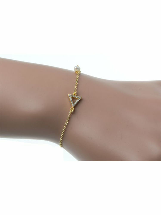 Paraxenies Bracelet Chain made of Silver Gold Plated with Zircon