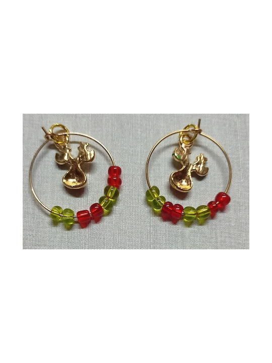 Earrings Hoops Gold Plated with Stones