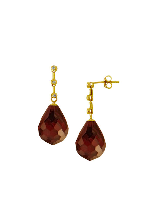 Earrings Pendants made of Gold 18K with Diamond