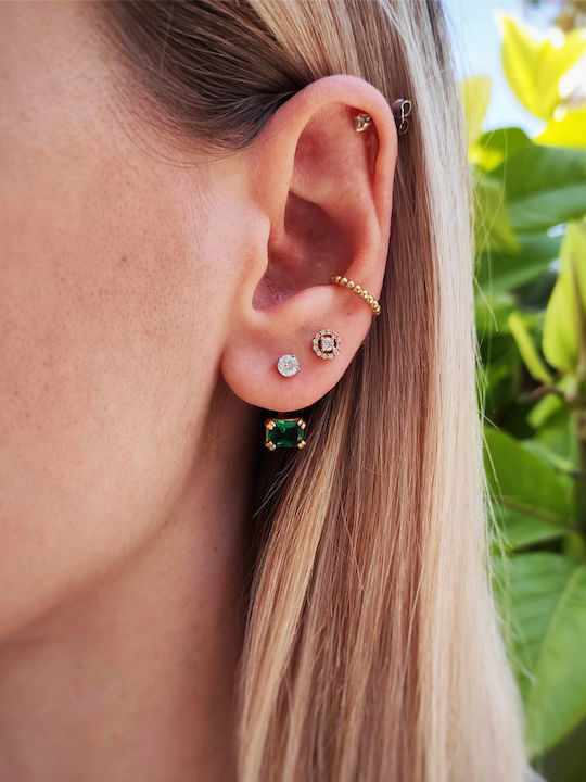 Roloi Kaliamanis Ohrringe aus Gold 14K mit Steinen Roloi Kaliamanis Ohrringe aus Gold 14K mit Steinen