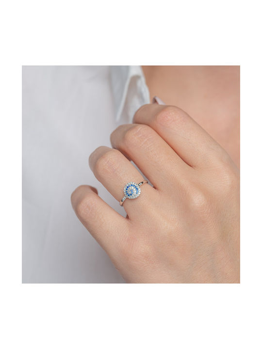 Women's Silver Ring with Zircon