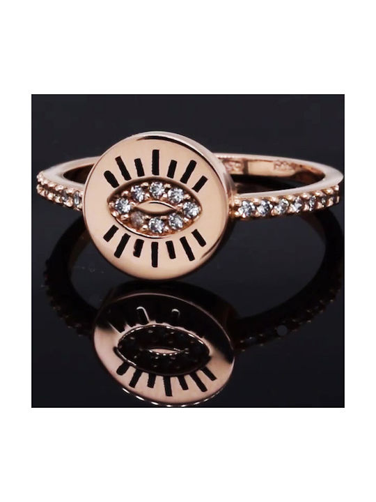 Women's Ring with Stones from Rose Gold 14K