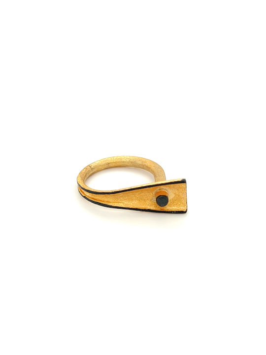 Women's Gold Plated Silver Ring with Stone