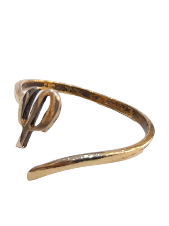 One Jewellery Γυναικείο Σεβαλιέ Δαχτυλίδι από Ασήμι Επιχρυσωμένο