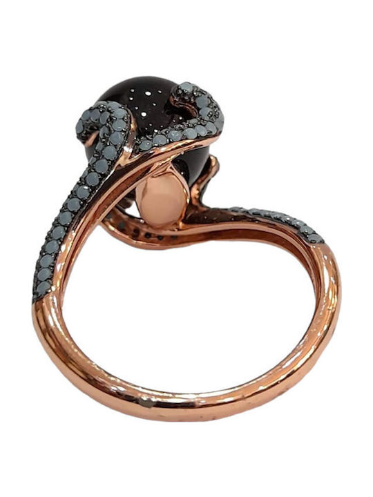 One Jewellery Γυναικείο Δαχτυλίδι με Ζιργκόν από Ασήμι Επιχρυσωμένο